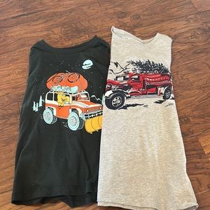 2 boys size 8 long sleeve Christmas shirts